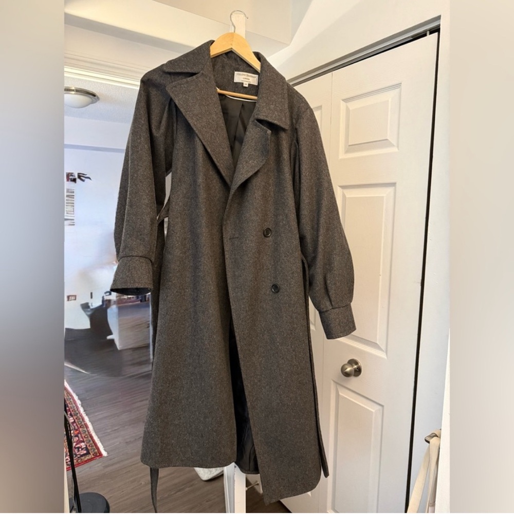 Gray Wool Blend Coat